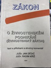 kniha Zákon o živnostenském podnikání (živnostenský zákon), JAŠT 1991