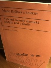 kniha Vybrané metody chemické analýzy půd a rostlin, Academia 1991