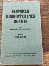 kniha Slovníček druhových jmen rostlin, Ferdinand Macháček 1948