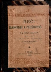 kniha Řeči blahopřejné a příležitostné, M. Knapp 1894