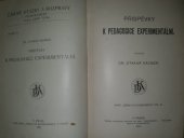 kniha Příspěvky k pedagogice experimentální, Dědictví Komenského 1906