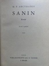 kniha Sanin román, Jos. R. Vilímek 1933