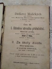 kniha Odměna věrného přátelství historická povídka, Dědictví maličkých 1895