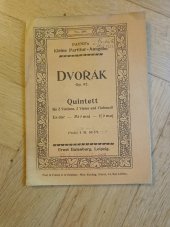 kniha Dvorak, No 306, Op 97 Quintett, Es dur, , Ernst Eulenburg 1900