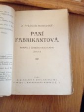 kniha Paní fabrikantová román z českého sociálního života, B. Kočí 1924