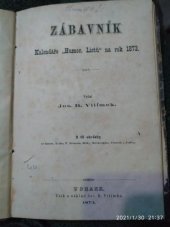 kniha Zábavník kalendáře Humor. Listů na rok 1873, Jos. R. Vilímek 1873