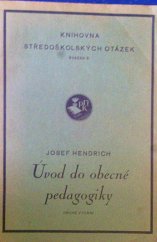 kniha Úvod do obecné pedagogiky, Profesorské nakladatelství a knihkupectví 1939
