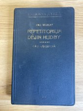 kniha Repetitorium dějin hudby Část všeobecná, Obecná jednota Cyrillská 1912