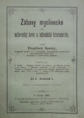 kniha Zábavy myslivecké. Dílu I. svazeček 1. , F. Špatný 1881