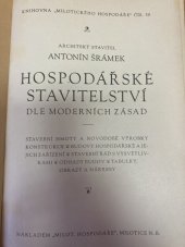 kniha Hospodářské stavitelství dle moderních zásad, Milot. hospodář 1933