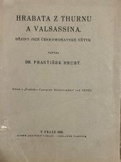 kniha Hrabata z Thurnu a Valsassina, s.n. 1923