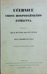 kniha Učebnice chovu hospodářského zvířectva díl 1.  všeobecná část, Novina 1933