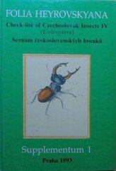 kniha Check-list of Czechoslovak insects IV : (Coleoptera) Seznam československých brouků, Jaroslav Picka 1993