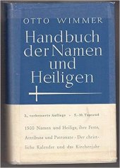 kniha Handbuch der Namen und Heiligen Mit einer Geschichte des christlichen Kalenders, Tyrolia-Verlag 1959