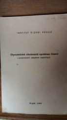 kniha Dynamické vlastnosti systému řízení v podmínkách adaptivní organizace, Institut řízení Praha 1980