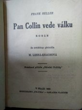 kniha Pan Collin vede válku Román, Politika 1933