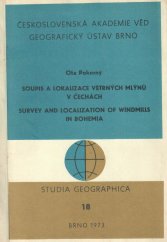 kniha Soupis a lokalizace větrných mlýnů v Čechách, Geografický ústav ČSAV 1973