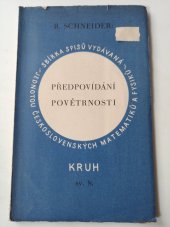 kniha Předpovídání povětrnosti, Jednota čs. matematiků a fysiků 1928
