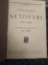 kniha Netopýři Sedm povídek, B. Kočí 1930