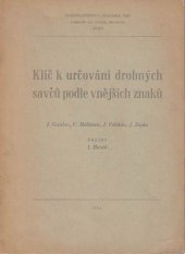 kniha Klíč k určování drobných savců podle vnějších znaků, Laboratoř pro výzkum obratlovců ČSAV 1962