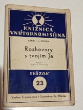 kniha Rozhovory s tvojím Ja Ernst zur Nieden, Tranoscius 1942