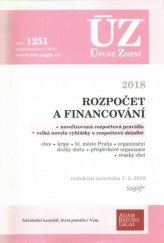 kniha ÚZ č. 1251 Rozpočet a financování územních samosprávných celků - úplné znění předpisů, Sagit 2018