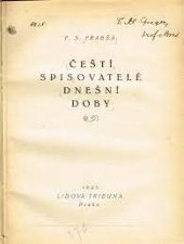 kniha Čeští spisovatelé dnešní doby, Lidová Tribuna 1923