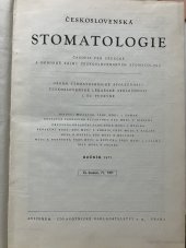 kniha Československá stomatologie  Časopis pro vědecké a odborné zájmy československých stomatologů, Avicenum 1971