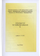 kniha Účetnictví ve veřejné správě II., Obchodní akademie a Vyšší odborná škola sociální Ostrava-Mariánské Hory 2011