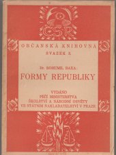 kniha Formy republiky, Státní nakladatelství 1923