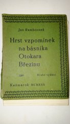 kniha Hrst vzpomínek na básníka Otokara Březinu Druhé vydání, Kryl a Scotti 1930