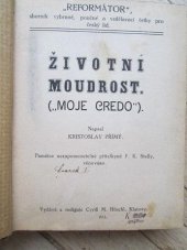 kniha Životní moudrost [Moje credo], Höschl 1919