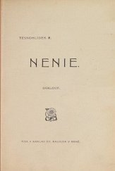 kniha Nenie Dialogy, Ed. Kalous 1902