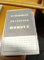 kniha František Borový 31.I.1874-20.III.1936, Klub nakladatelů Kmen 1937