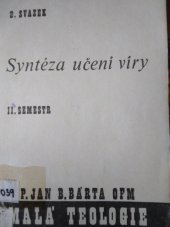 kniha Syntéza učení víry  sv. 2. II. semestr, Sekretariát řeholních společností v ČSSR 1969