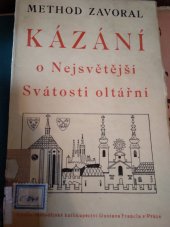 kniha Kázání o nejsvětější Svátosti oltářní, Cyrilo-Metodějské knihkupectví Gustava Francla 1934