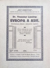 kniha Evropa a Asie, Höschl 1918