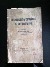 kniha Konservování potravin, Jan Forejtek 1936