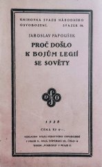 kniha Proč došlo k bojům legií se sověty, Svaz národního osvobození 1928