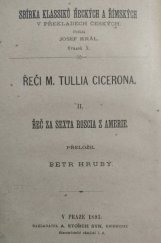 kniha M. Tullia Cicerona Řeč za Sexta Roscia z Amerie, A. Storch syn 1893