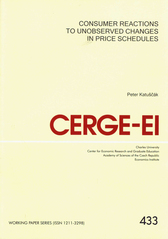 kniha Consumer reactions to unobserved changes in price schedules, CERGE-EI 2011