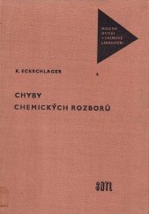 kniha Chyby chemických rozborů, SNTL 1971