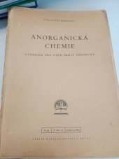 kniha Anorganická chemie Učebnice pro vyšší školy chemické, Státní nakladatelství 1949