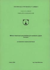 kniha Měření vlastností automobilových sedaček a jejich inovace = Measuring properties of car seats and its innovation, Technická univerzita v Liberci 2009