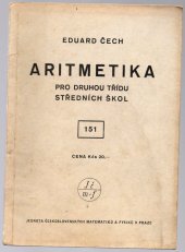 kniha Aritmetika pro II. třídu středních škol, Jednota československých matematiků a fysiků 1946