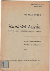 kniha Hanácká beseda národní tanec z Hanáckých písní a tanců, Moravské hudební nakladatelství 1948