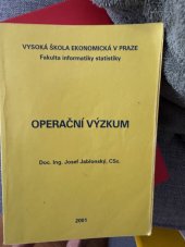 kniha Operační výzkum, Vysoká škola ekonomická v Praze 2001