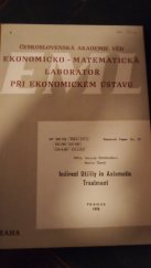 kniha Indirect utility in axiomatic treatment, Ekonomický ústav ČSAV 1970