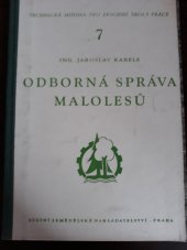 kniha Odborná správa malolesů, SZN 1956