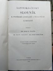 kniha Latinsko-český slovník K potřebě gymnasií a reálných gymnasií, Československá grafická unie 1936